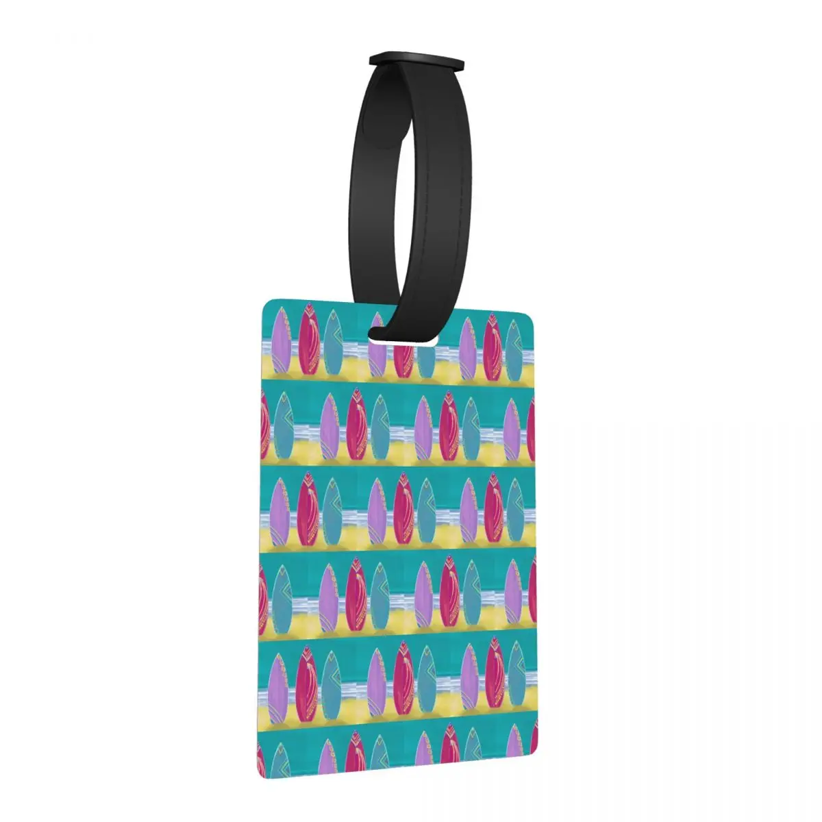 

Vintage Surfboard With Bright Pinks Luggage Tags Accessories Travel Portable Baggage Boarding Tag Label Holder ID Name Address