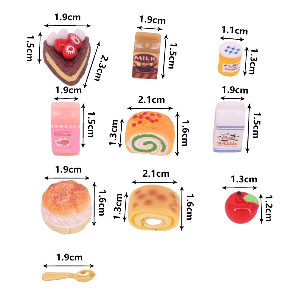Adecuado para accesorios de casa de muñecas, Mini pastel de simulación, hamburguesa de pollo frito con jugo, modelo de juego de patatas fritas, regalo para niños