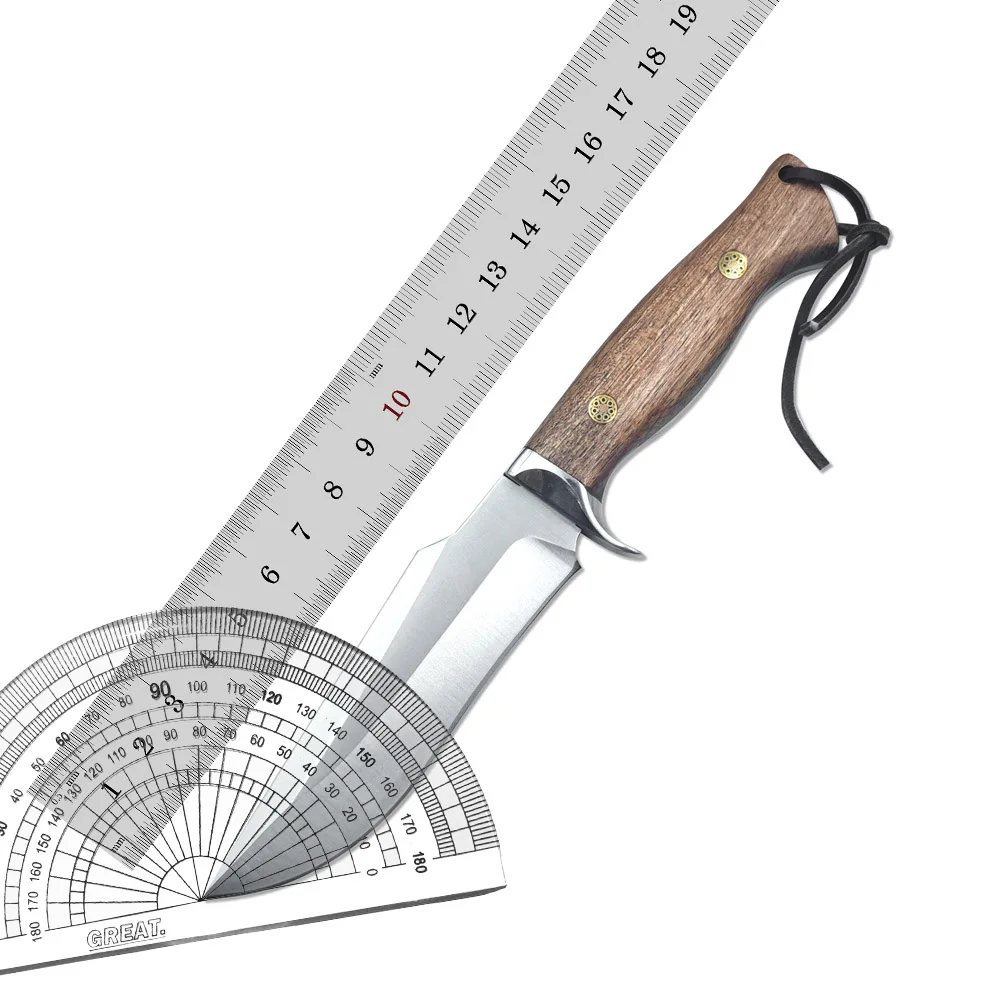 Alta qualidade 9cr18mov lâmina jacarandá lidar com faca de caça tática ao ar livre bushcraft acampamento edc auto defesa faca utilitária