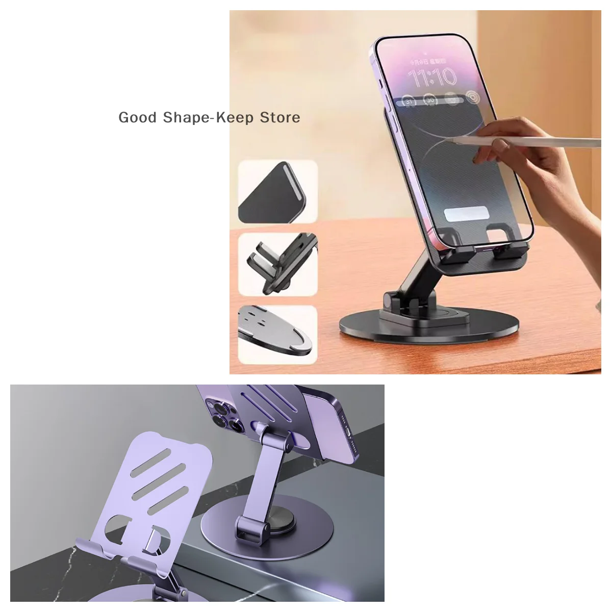 

360° Rotating Foldable Desktop Mobile Phone Holder Portable Mobile Support Stand For Phone Foldable Lazy Universal Tablet