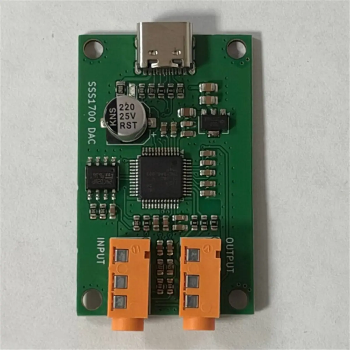 SSS1700 USB Sound Card,Type-C Interface to 3.5mm Audio Stereo Analog Input/Output Module,DIY USB-C Audio Converter