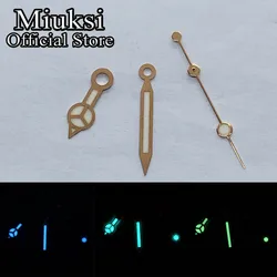 Miuksi rose gold watch hands blue green luminous fit ETA2824 2836 NH35 NH36 Miyota8215 8205 Mingzhu DG2813 3804 PT5000 movement