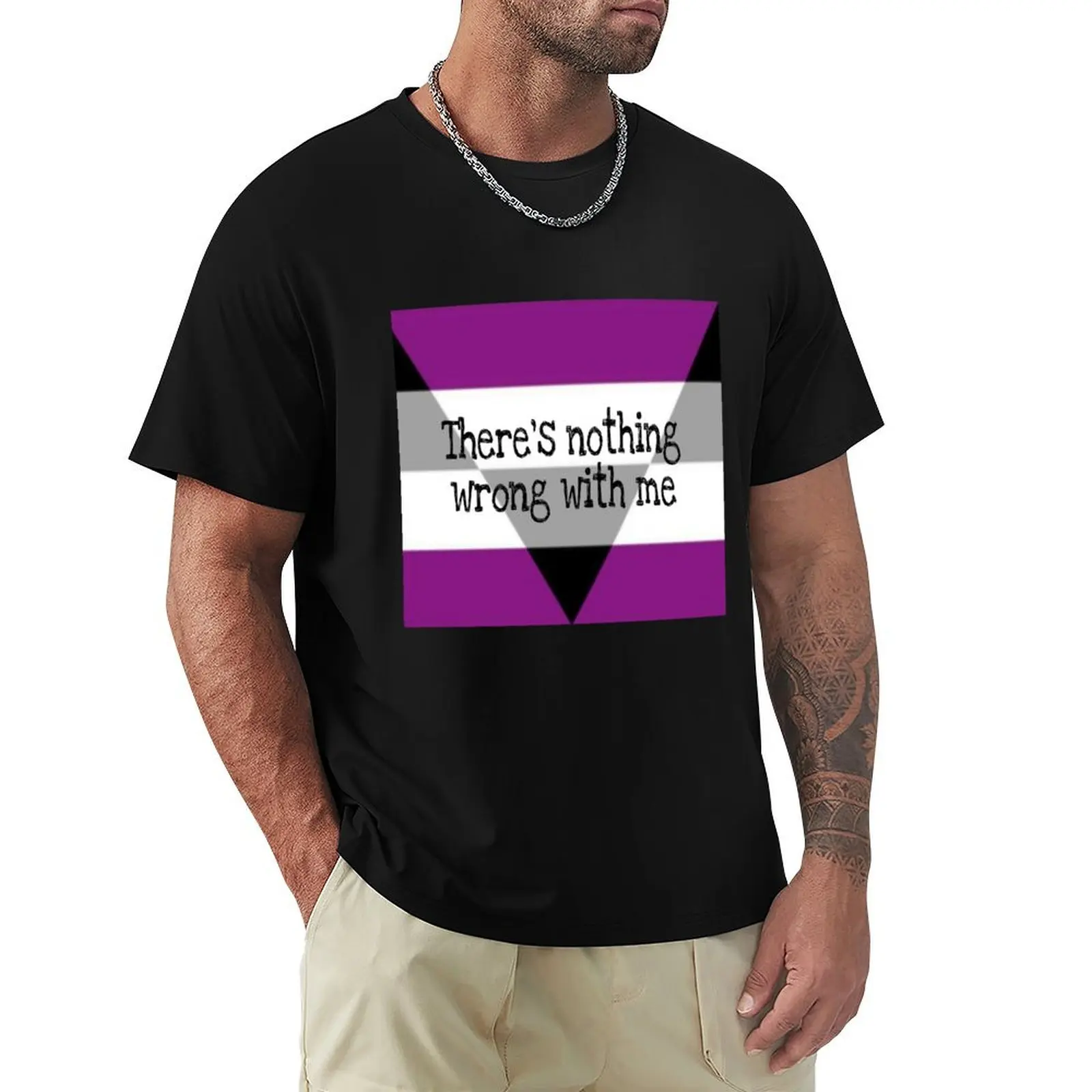 There's nothing wrong with me aegosexual (autochorisexual) flag T-Shirt t shirts for man slim fit T-Shirt