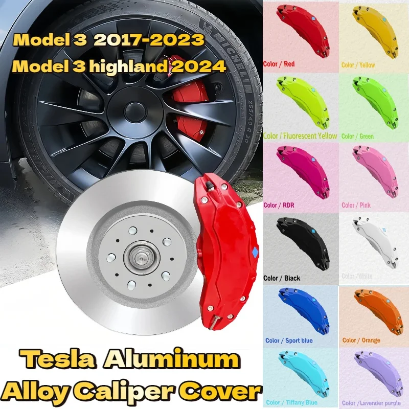 

Крышка суппорта из алюминиевого сплава для Tesla Model 3 2017-2023 Model 3 Highland 2024-2025, внедорожная система тормозного суппорта