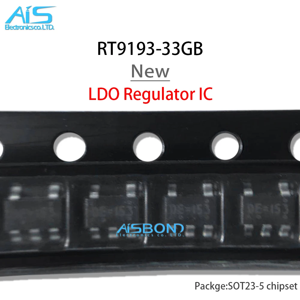 

10Pcs/Lot New RT9193-33 RT9193-33GB SOT-23-5 DE = A1D RT9193-28GB 300MA 2.8V RT9193-18GB RT9193 DC=E2H DC= LDO Regulator IC