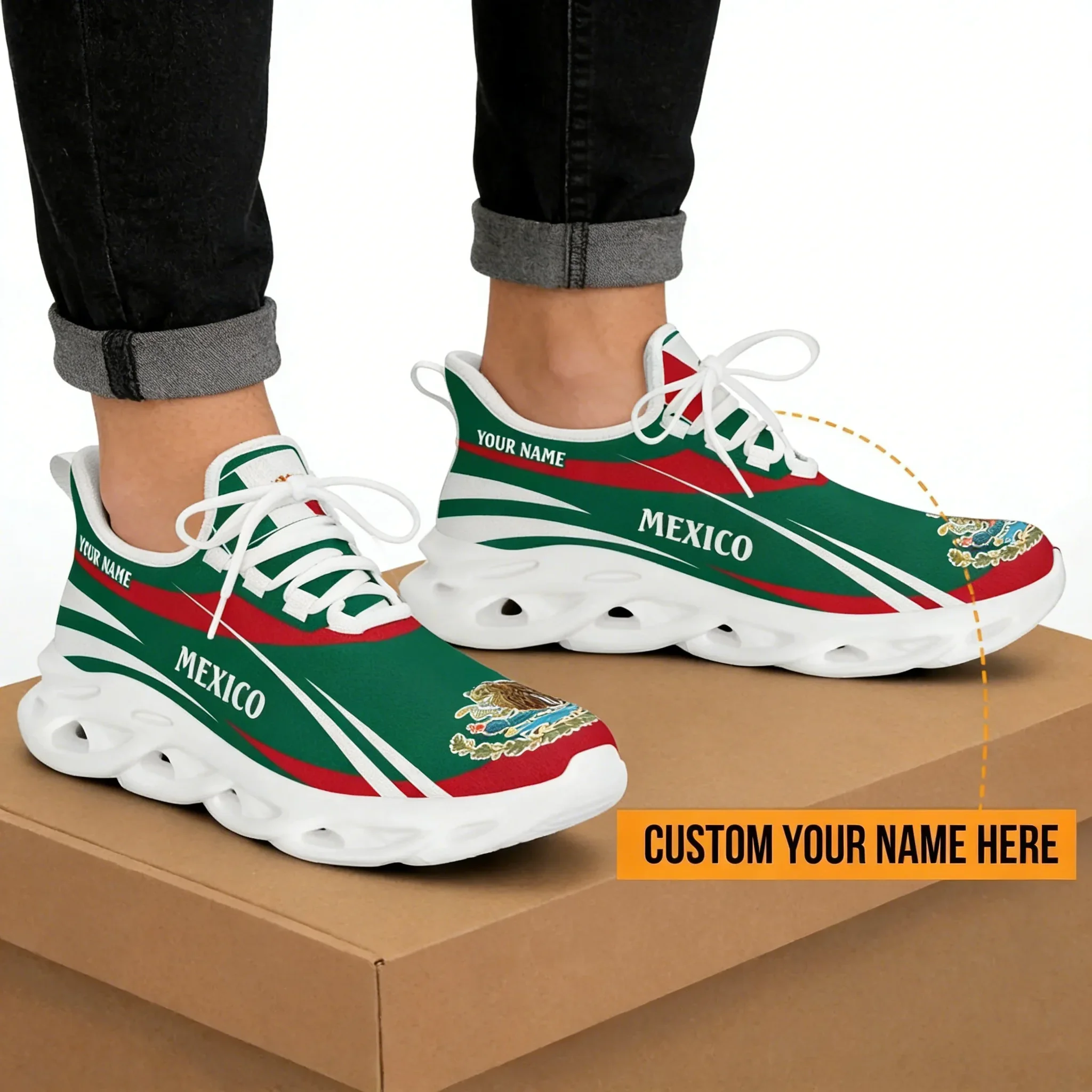 

Mexico Flag Men's Sneakers - Non-Slip Running Shoes, Breathable Walking Shoes for Men, Casual Fashion Blade Tennis