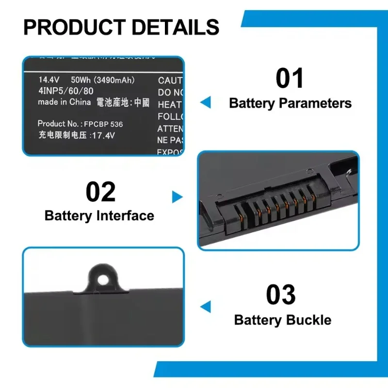 FPB0340S FPCBP536 14.4V 50Wh 3490mAh Replacement Li-ion Battery for Fujitsu LifeBook U937 U938 U939 U9310 E548 Laptop Battery