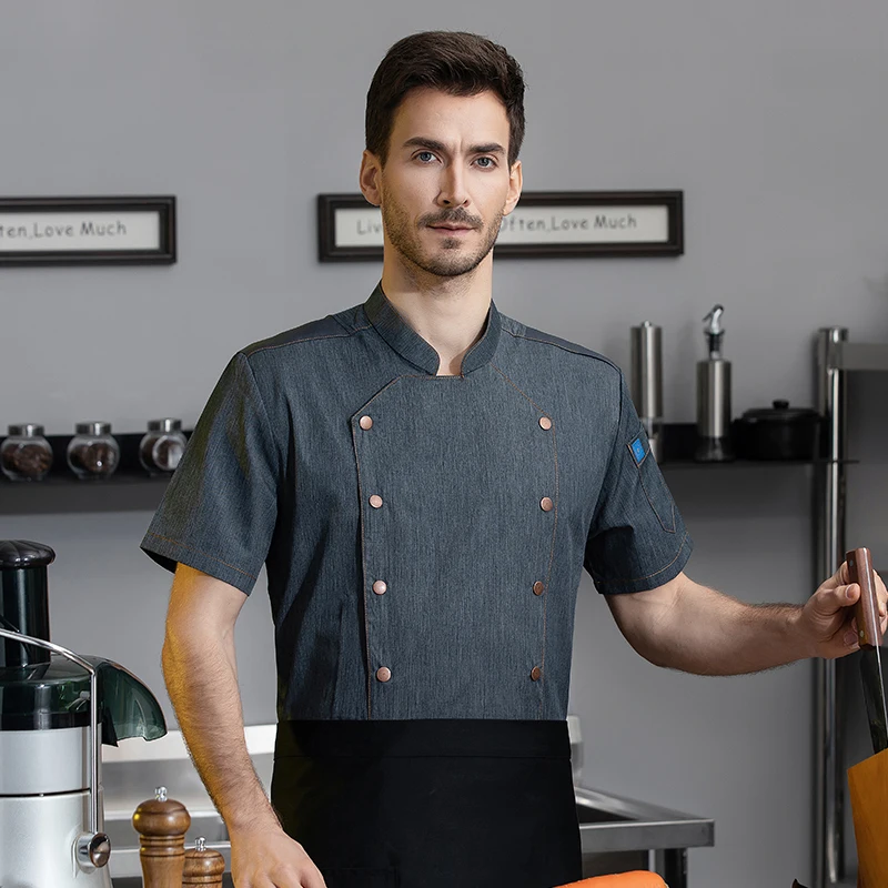 Professionele Chef-Kok Jas Licht Kok Uniform Food Service Kookkleding Cafetaria Werkkleding Gemakkelijk Schoon Te Maken Kwaliteit Keukenshirt