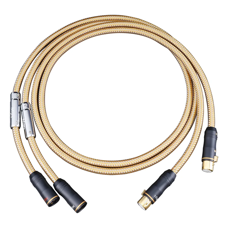 HiFi MPS M-12mk2 6N OCC + OC مربع 3Pin مطلية بالذهب التوصيل XLR موصل CD DAC مكبر للصوت التوازن كابل الصوت
