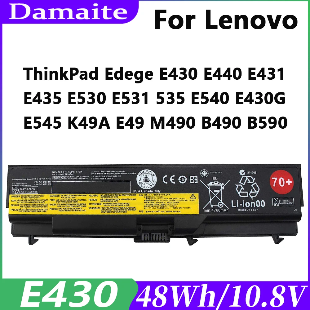 E430 10.8V بطارية لاب توب لينوفو ثينك باد Edge E431 B490 B590 e340 V480 E49 M490 E530 E531 E540 E435 V490 V580 V480 M495 K49