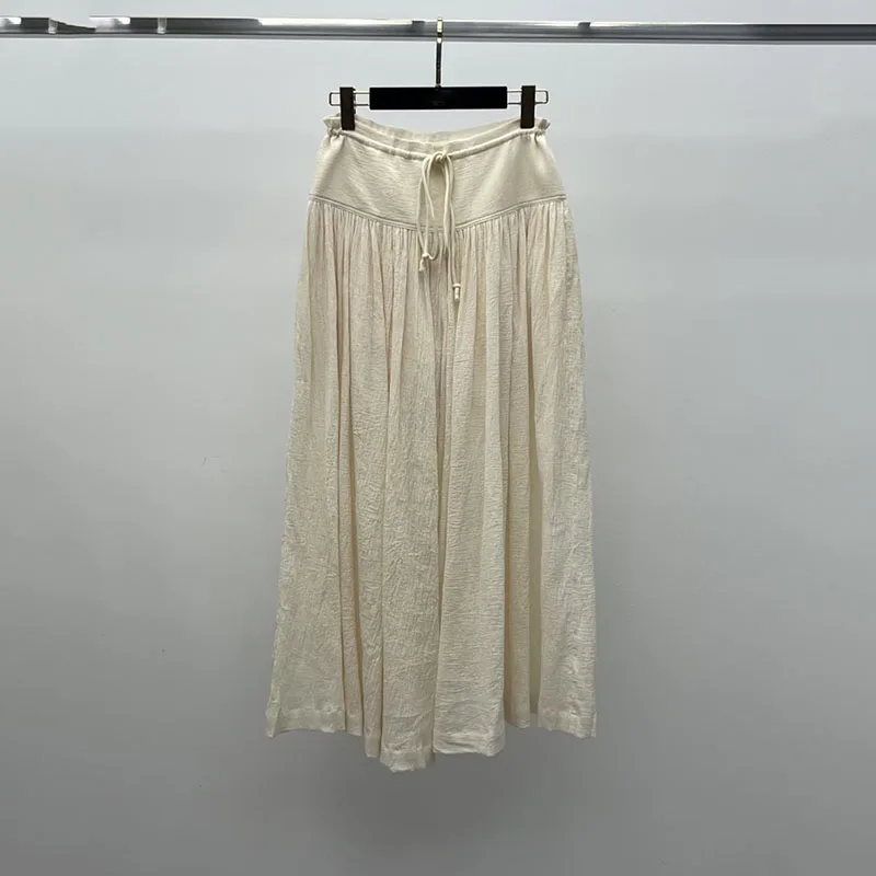 Women's Drawstring High-Waisted Flared Skirt-Pants, Casual Wide-Leg Pants, High-Quality Long Pants, 2026, New Arrival, Y2K