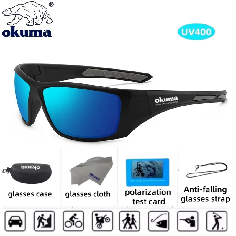 Okuma New Men's Polarized Fishing Sunglasses Cycling Glasses Colorful Outdoor Sports Glasses Women's UV resistant Sunglasses