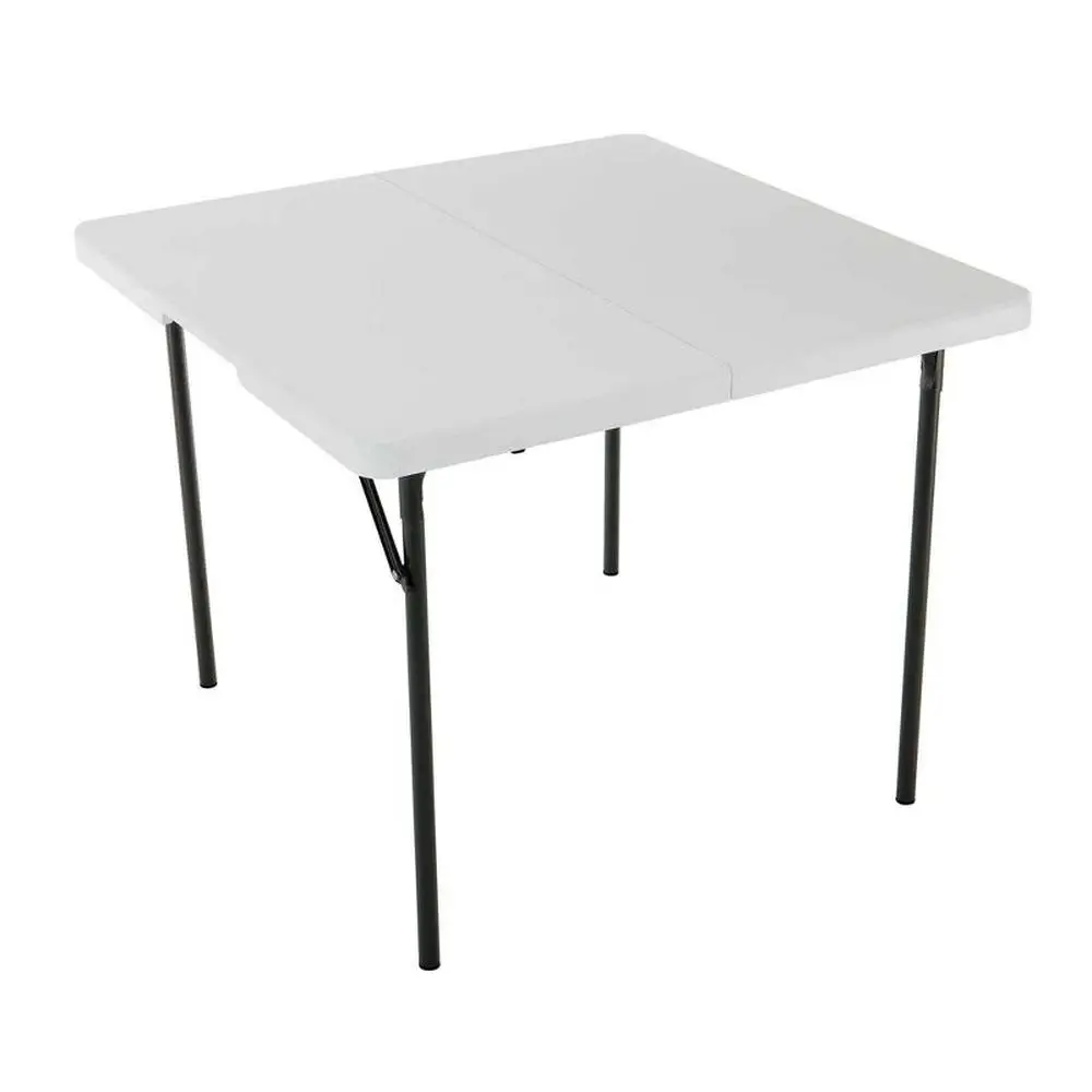 High Density Polyethylene Foldable Square Card Table with UV Protection Indoor/Outdoor Use Lightweight & Durable Steel Frame