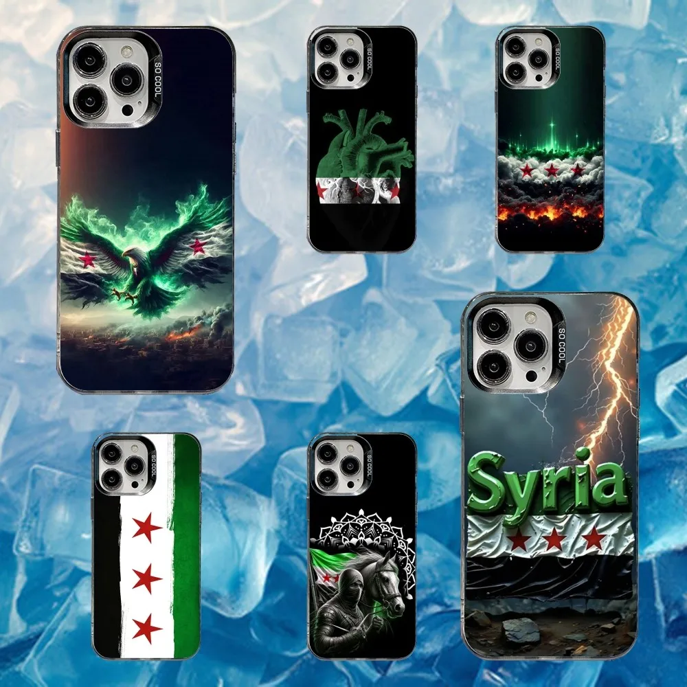 

Free S-Syrias Flag Phone Case For iPhone 16,15,14,13,12,11,Mini,Pro,SE,MAX White Matte Shockproof Cover