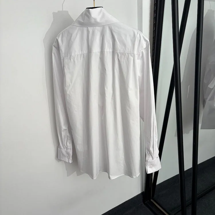 Designer Summer White Bow Shirts Tops Women's