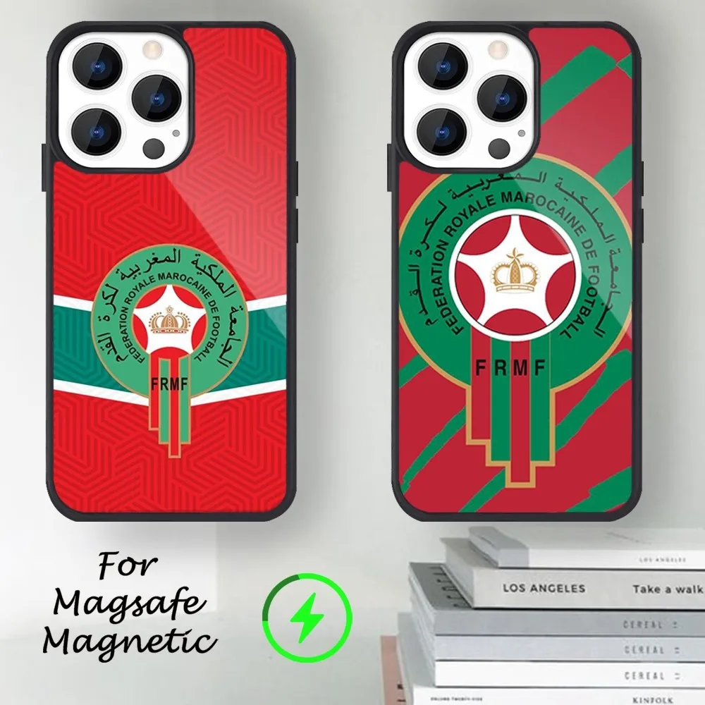 Morocco Flag Moroccan Phone Case For iPhone 14 13 12 11 15 Pro Max Magsafe Magnetic