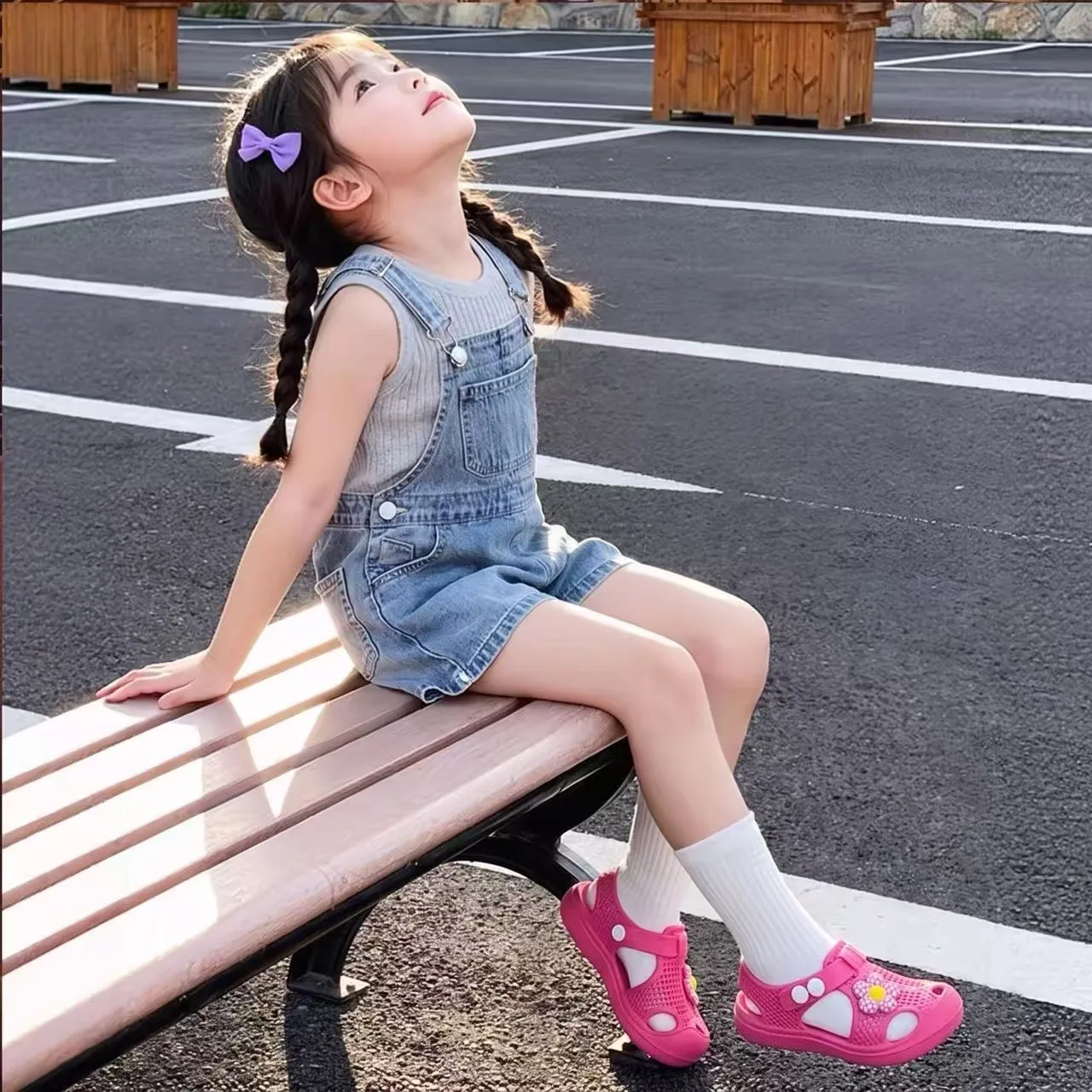 Girls Summer Hollow Sandals Breathable Mesh Water Shoes Quick Dry for Beach Pool Outdoor Indoor Casual Daily Footwear