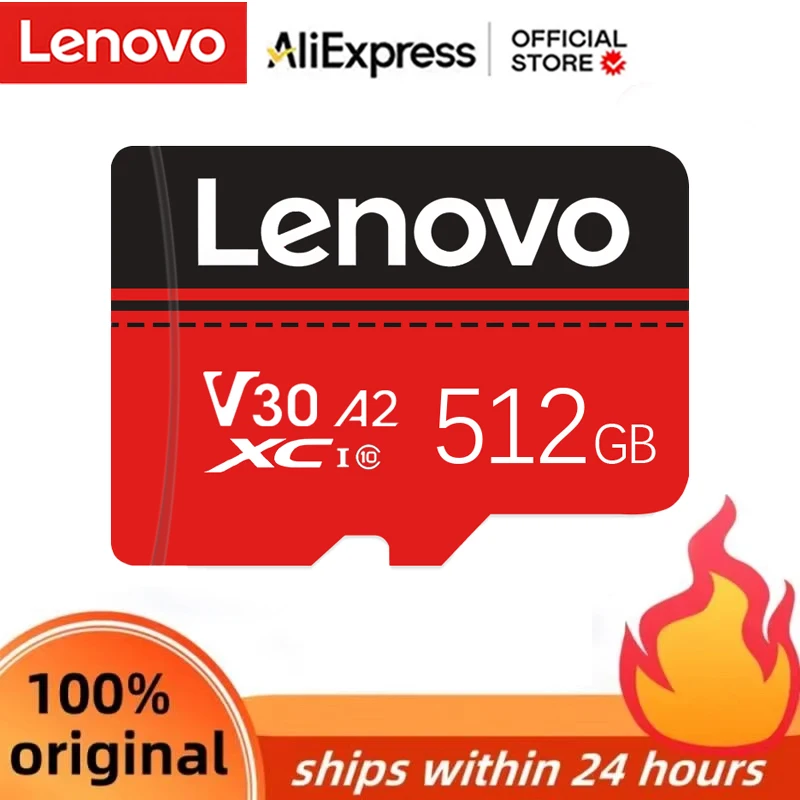 Original Lenovo SD Card Class 10 TF Flash Card 256GB 512GB 1TB 2TB Red & Black Memory Card 128GB For Mobile Phone PC Speaker