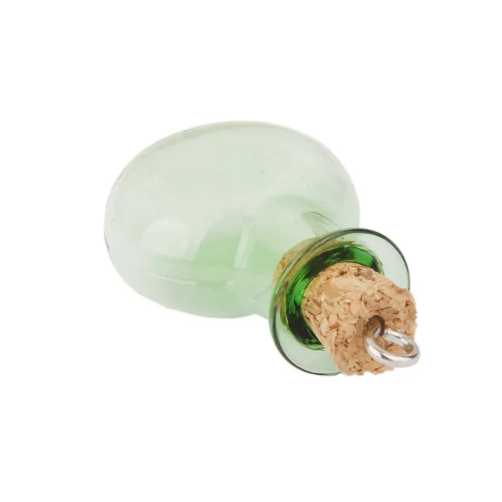 10Pcs Small Glass Wish Jar with Wooden Cork Plug Ideal for Sand Potpourri Gemstones Ribbon Decoration DIY Pendant Wishing Bottle