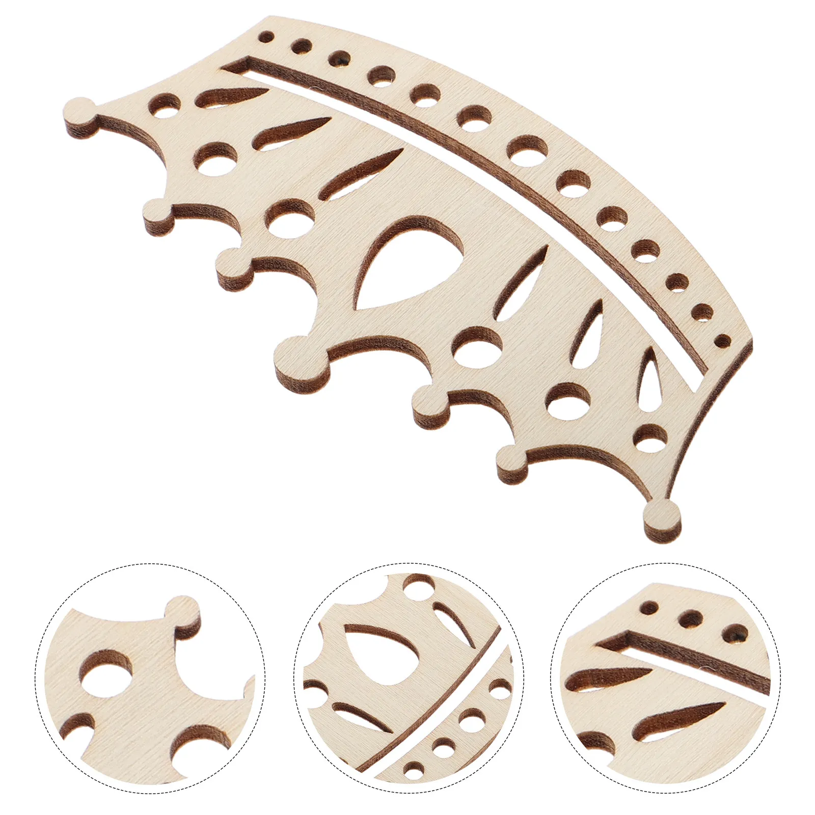 10Pcs Blank Wooden Crown Cutouts DIY Craft Kit for Kids Painting Decorative Crafts Educational Creative Activity Party Favors
