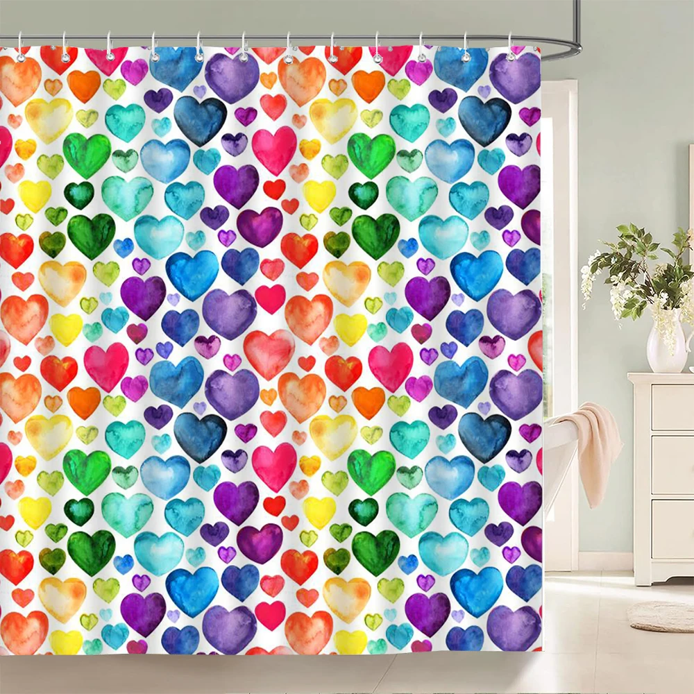 Colorful Geometry Shower Curtain 3d Bathroom Curtain With Hooks Decorative Partition Screen 180*240 Polyester Washable Cloth