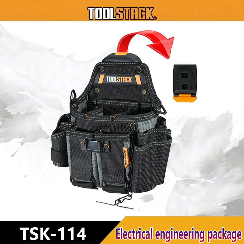 TOOLSTACK Master Electrician Quick‑Locked Tool Pouch Multifunctional Shoulder & Waist Pack Large Capacity Heavy‑Duty Multi‑Pocke