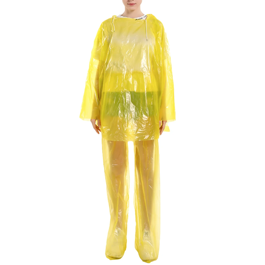 

Raincoat Pants Poncho Adult Waterproof Cycling Gear Lightweight Packable Travel Friendly Rain Coat Hooded Disposable Durable