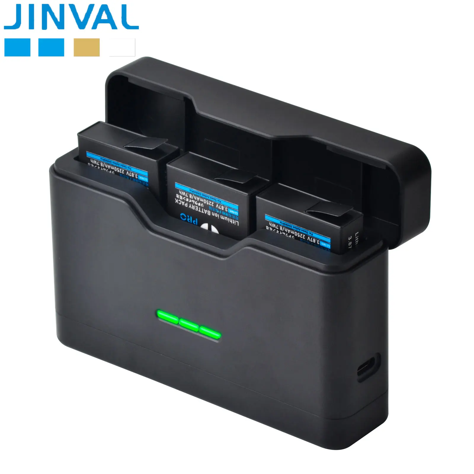 JINVAL For DJI Osmo Action 5 Action 6 Fast Triple Charging Case 2280mAh Camera Battery For DJI Osmo Action 6 5 4 3 Batteries