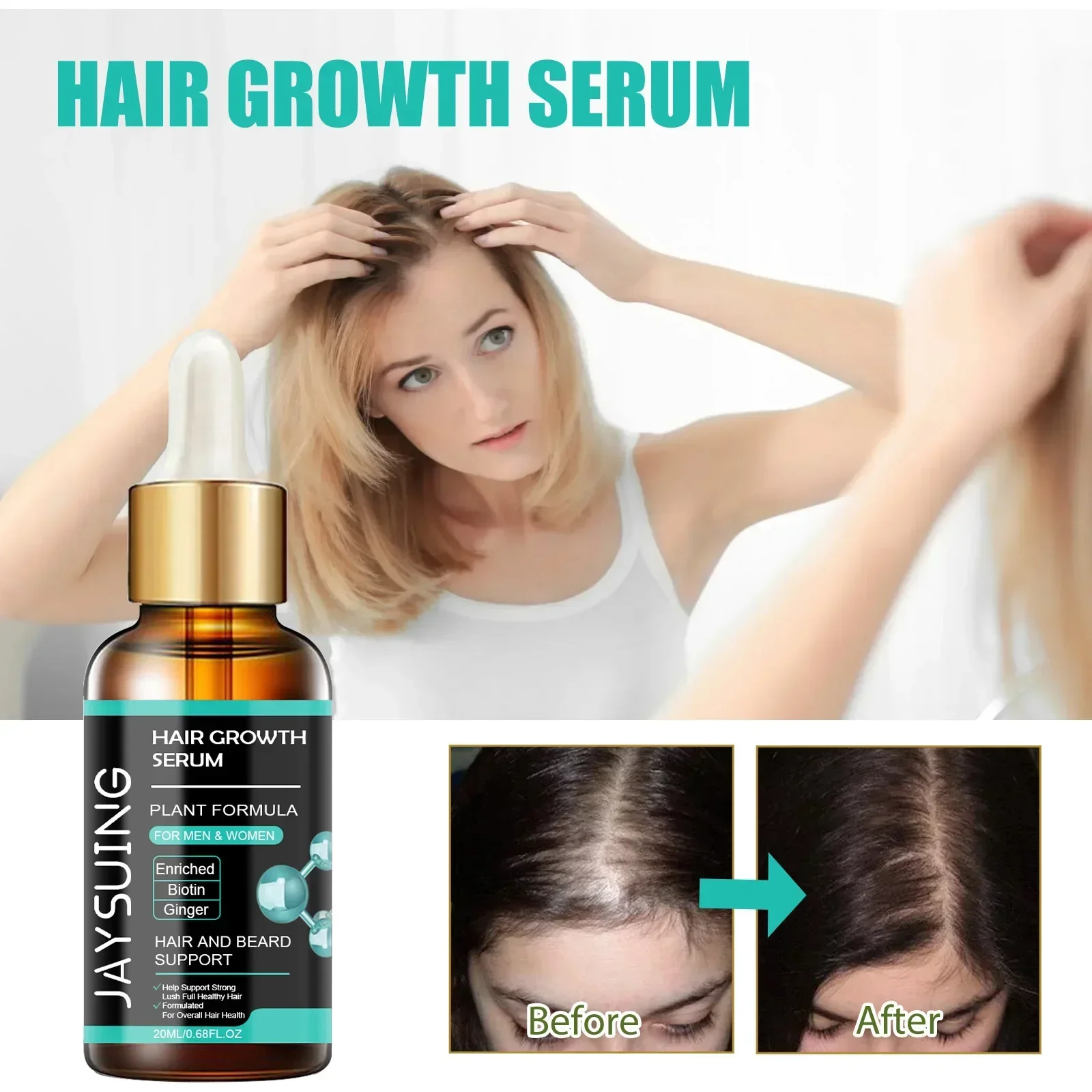 

Hair Thickening Essence Repairs and Moisturizes Dry and Frizzy Hair Strengthens and Firms Hairs and Lustrous for Hair Care