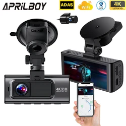 Aprilboy Car DVR Built-in GPS 4K Dash Cam Dual Lens Dashcam with Driver Assistance ADAS BSD ALC WiFi 24H Parking