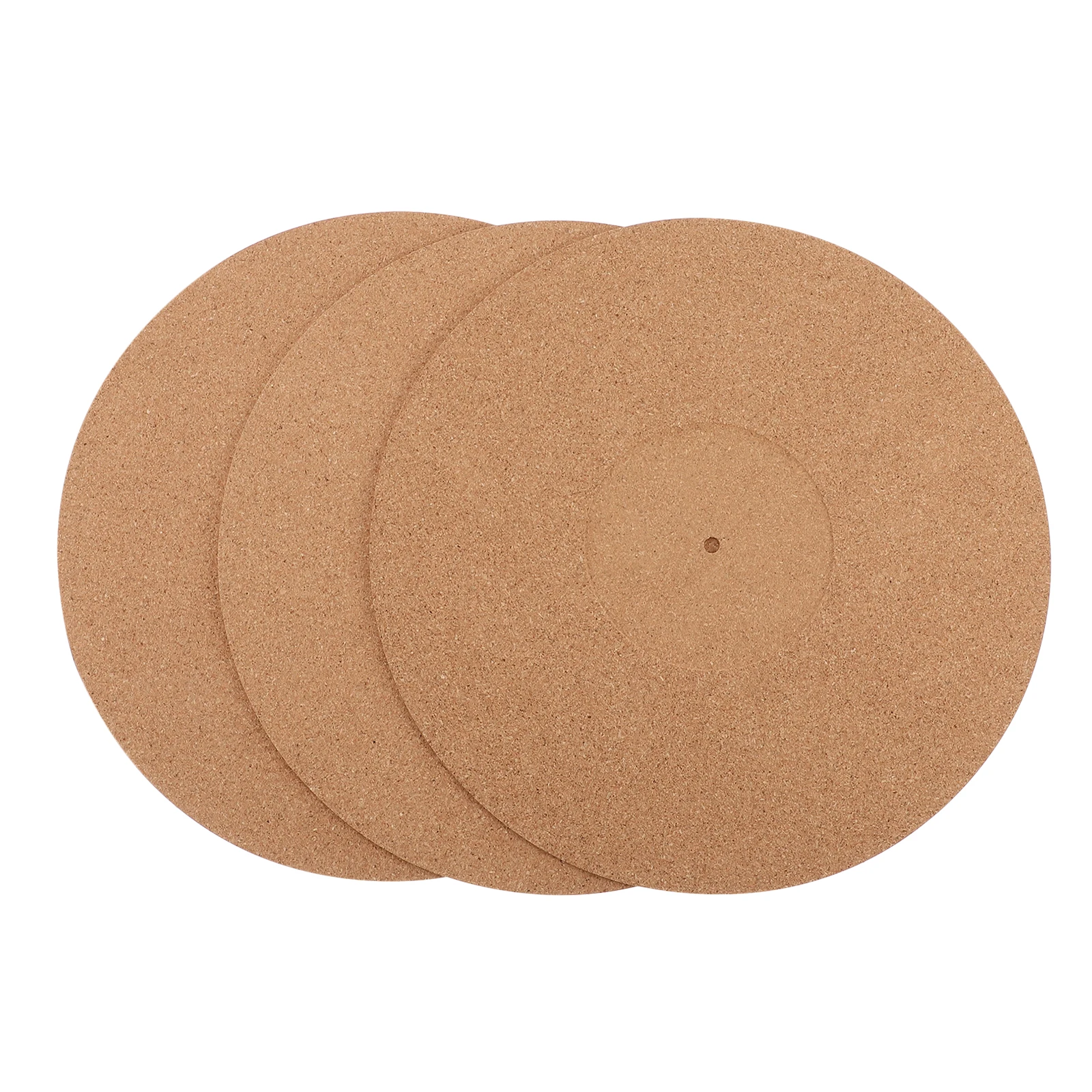3pcs Soft Cork Record Mat For Turntable Platter Audio Player Retro Style Disc Pad Dampening Noise Reduction Accessory
