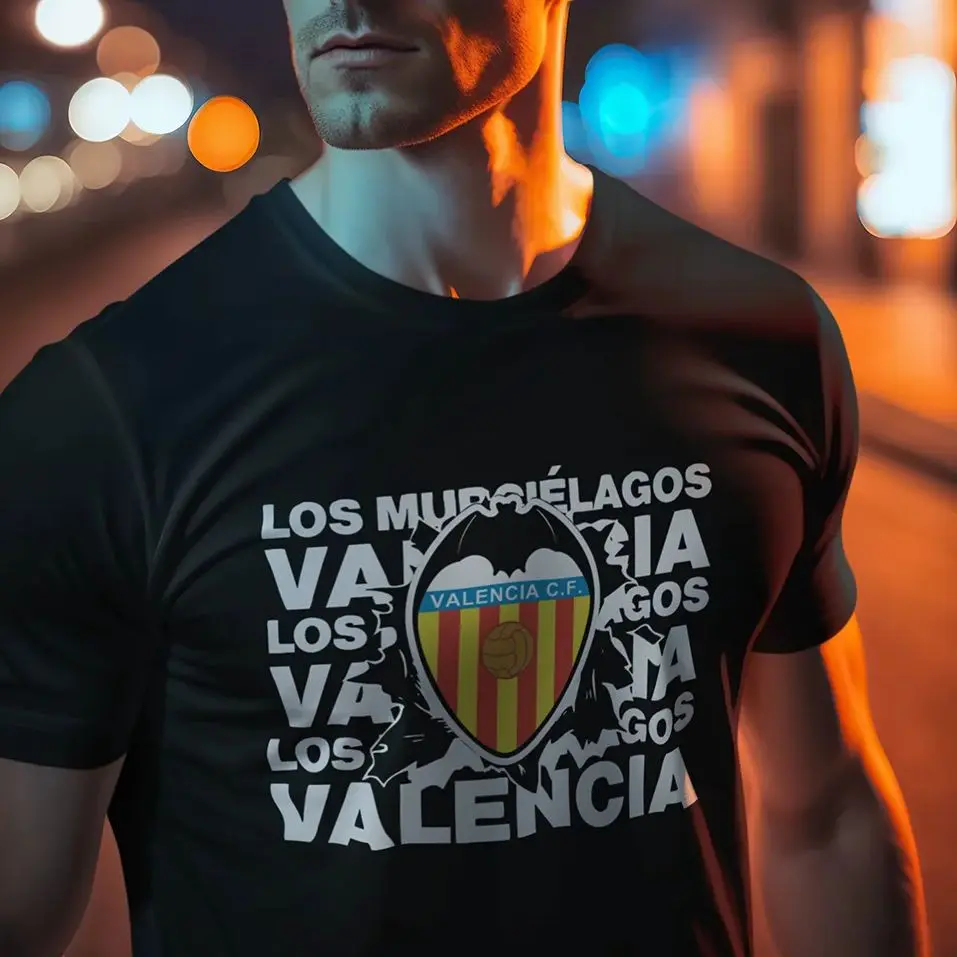 Valencia Club de Futbol, Valencia CF Merchandise Valencia Spanish Los Murcielagos Mestalla Spain 100% cotton printed t shirt