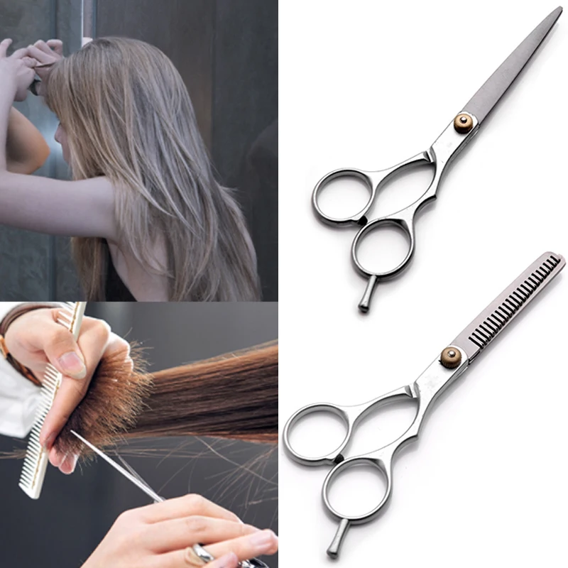 Professional Hair Scissors Barber Hair Cutting Shears Thinning Scissors Stainless Steel Salon Hairdressing Scissors Silver