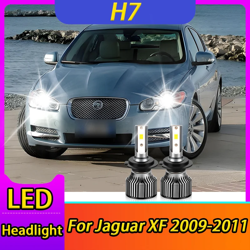 

2 шт. светодиодные лампы H7 Turbo LED для фар, Canbus, дальний свет, 6000K, суперяркие, дизайн 1:1, для Jaguar XF 2009-2011, автомобильные лампы