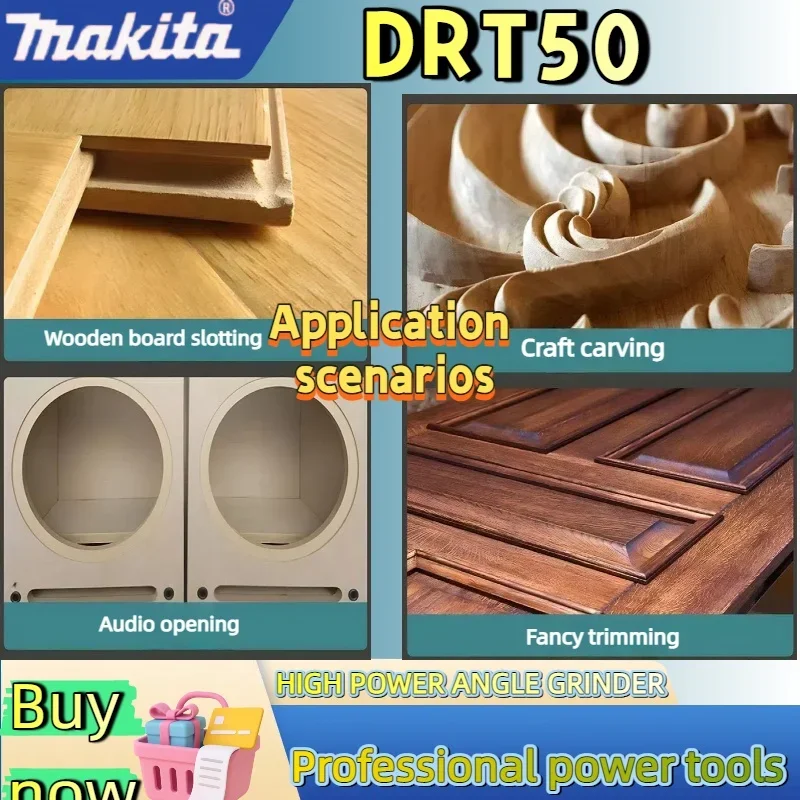 마키타 DRT50 오리지널 무선 트리머 충전식 트리밍 머신 브러시리스 슬롯팅 툴 목공 조각기