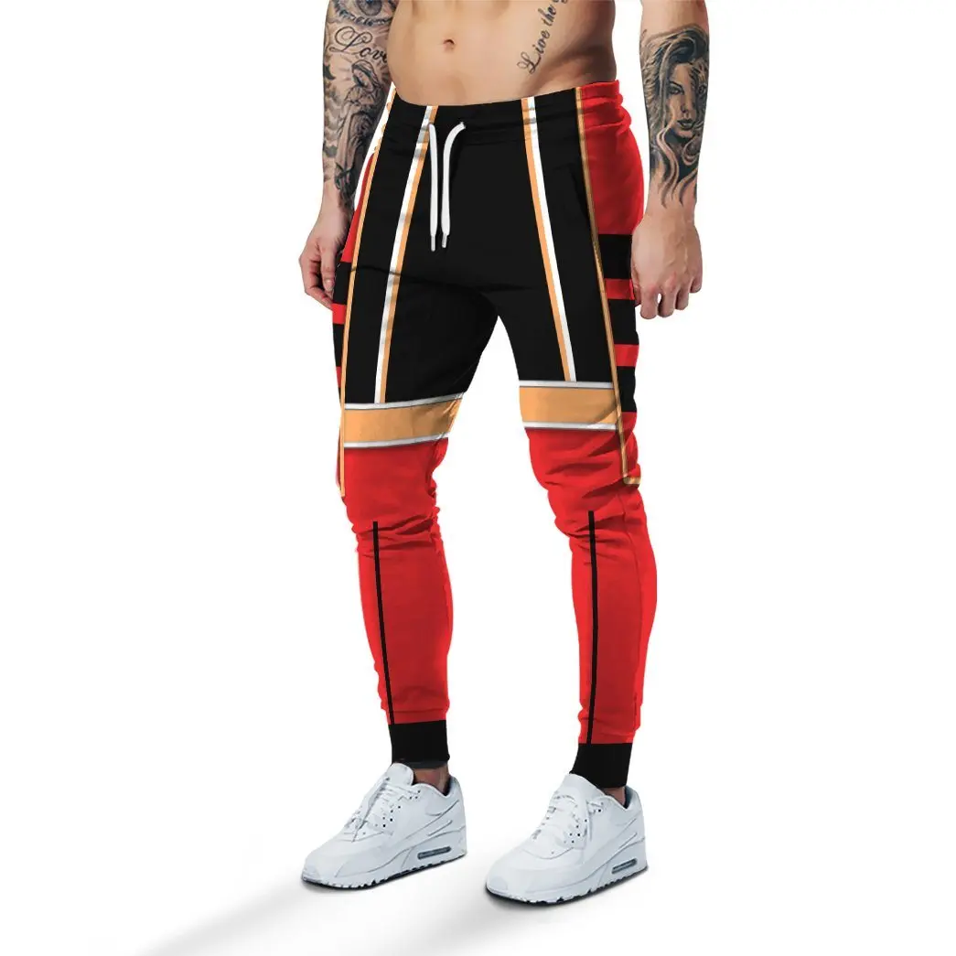 Men's Drawstring Joggers – Striped Color-Block Sweatpants – Retro Street-Style – Suitable for Fitness and Casual Wear