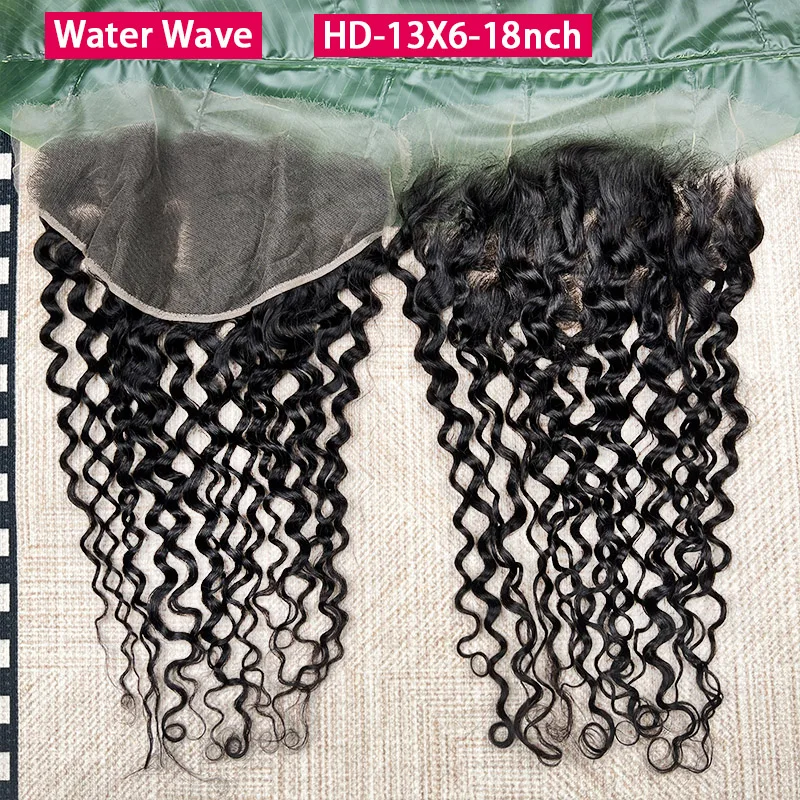 

Натуральные волосы 13x6 Real HD Lace Frontal: невидимая кружевная основа, эффект слияния с кожей, водная волна, 100% HD кружевной топпер, предварительно выщипанные, с осветленными узлами