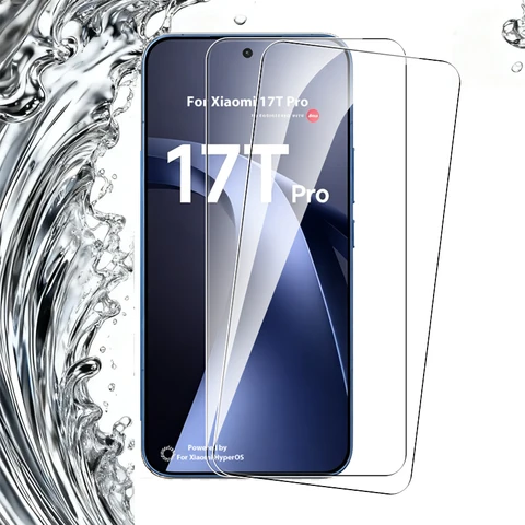 2 шт. защитное стекло для Xiaomi 17T/17T Pro 5G, совместимое с чехлами, защитное стекло для Xiaomi 17T Pro, защитное стекло для экрана Xiaomi 17T