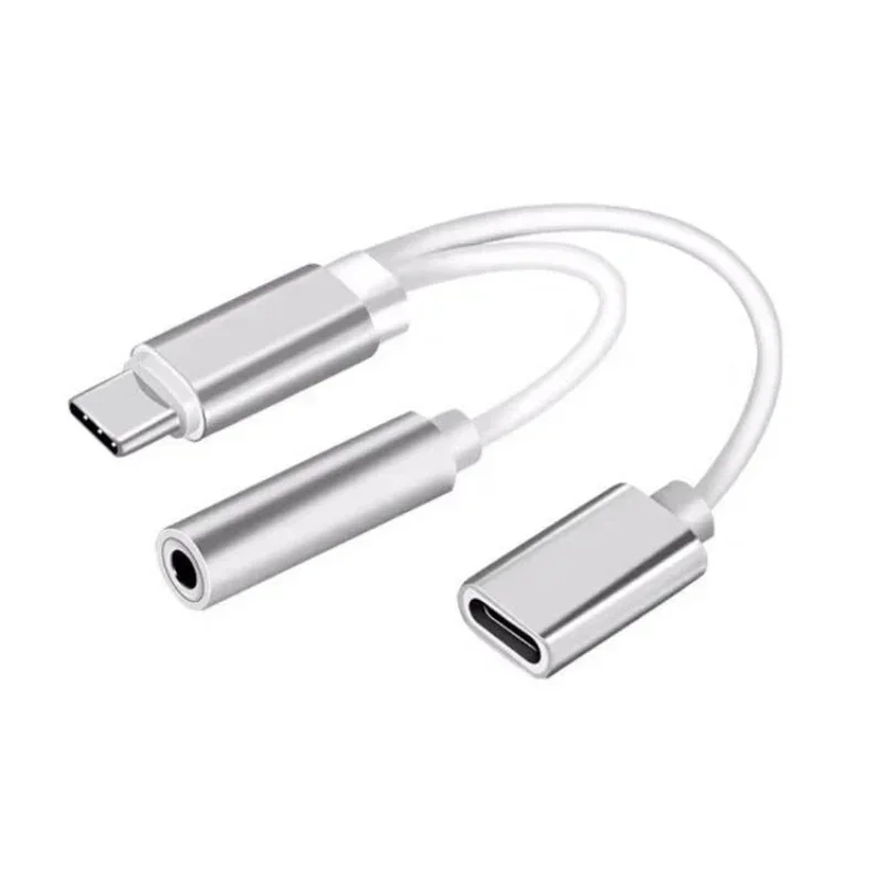 Type-C Adapter 2 In 1 Type C To 3.5 Earphone Adapter Audio Type-c To Earphone 3mm Jack AUX Usb C 3.5 for Xiaomi Huawei