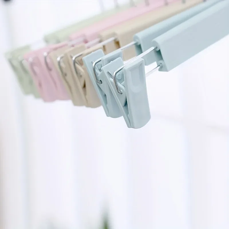 Home frosted plastic trouser rack strong seamless clip hangers to dry clothes