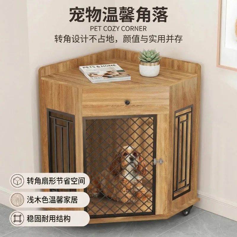 Household wooden doghouse shared cabinet for humans and pets, pet cage steel wooden cabinet c