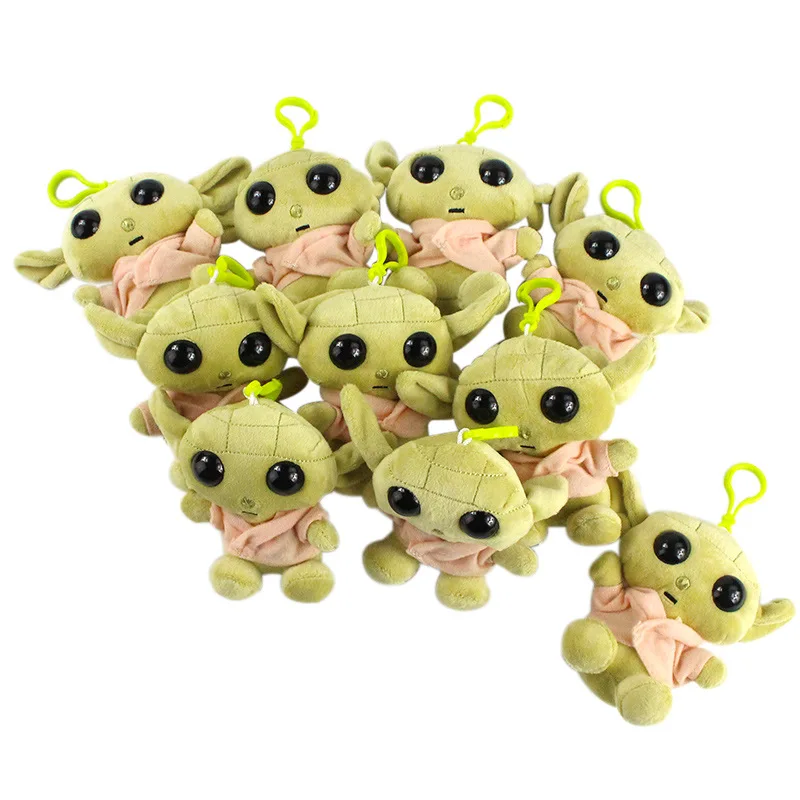 

10Pcs/set 11cm Yoda Plush Toy Keychains Cartoon Yoda Soft Stuffed Plush Small Pendants Dolls