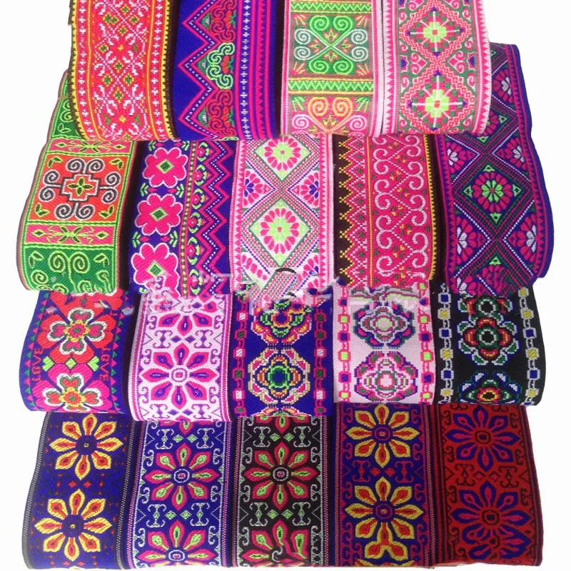 6.8m/roll Polyester Ethnic Style Jacquard DIY Apparel Sewing Supplies Webbing Lace Clothing Accessories