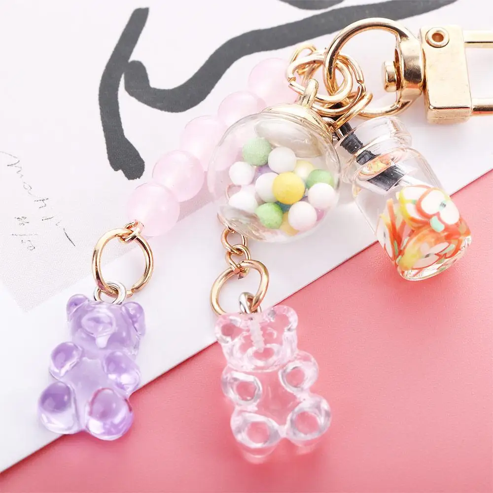 Unisex Cute Acrylic Candy Bag Pendant Women Keyholder Fashion Accessories Key Ring Bear Key Chain