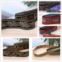 8Yards 30mm 1-1/4'' Vintage Ethnic Embroidery Boho Lace Trim DIY Geometric Jacquard Woven Ribbon Clothes Bag Accessories Fabric