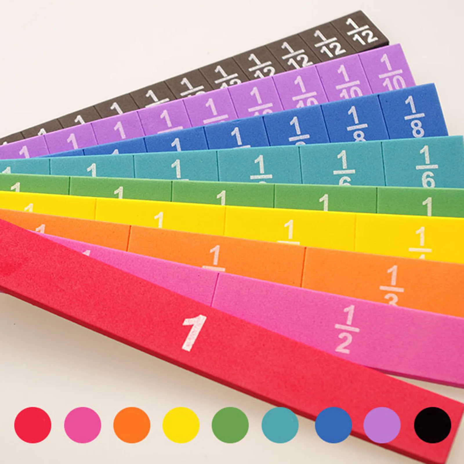 Cubos de matemáticas Montessori para niños, material didáctico de 51 piezas, equivalentes de fracción, accesorios educativos para edades tempranas