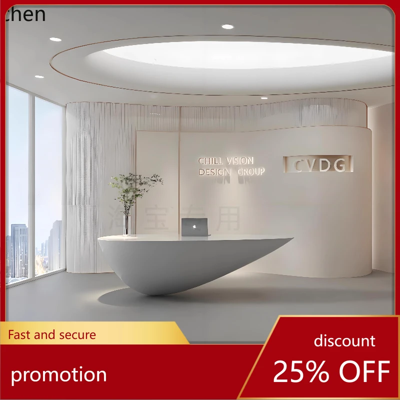 

Стойка ресепшн HT FRP для магазина одежды, отеля, информационная стойка для компании, стойка регистрации, окрашенная в специальной форме