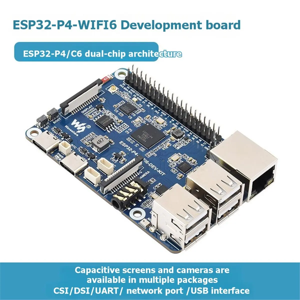 Y674A*☀▃ P4 Multimedia Development Board with Onboard P4 MCU and C6 Supporting Wi-Fi 6/Bluetooth W/Speaker