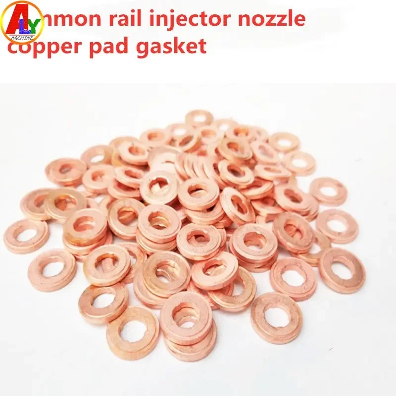 Free Ship! ALYTEST 50PCS 7x15mm Common Rail Injector Nozzle Copper Pad Gasket for Diesel  Sealing Repair Tool Parts