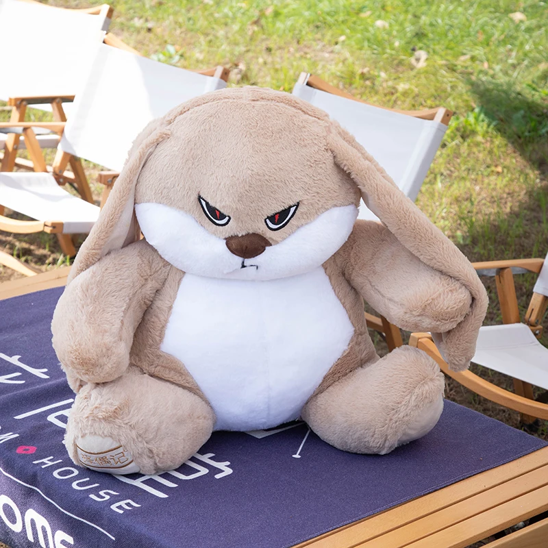 Large Size Angry Rabbit Plush Toy Cute Animal Plushie Doll Kawaii Stuffed Soft Toys Model Room Decor Birthday Gifts
